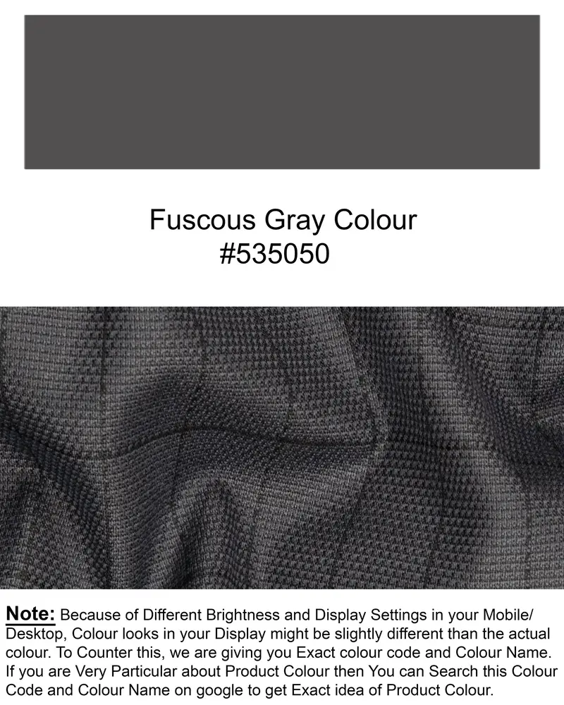 Fuscous Gray Windowpane Wool Rich Pant 7