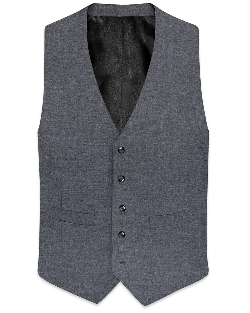 Fuscous Gray Wool Rich Waistcoat 1