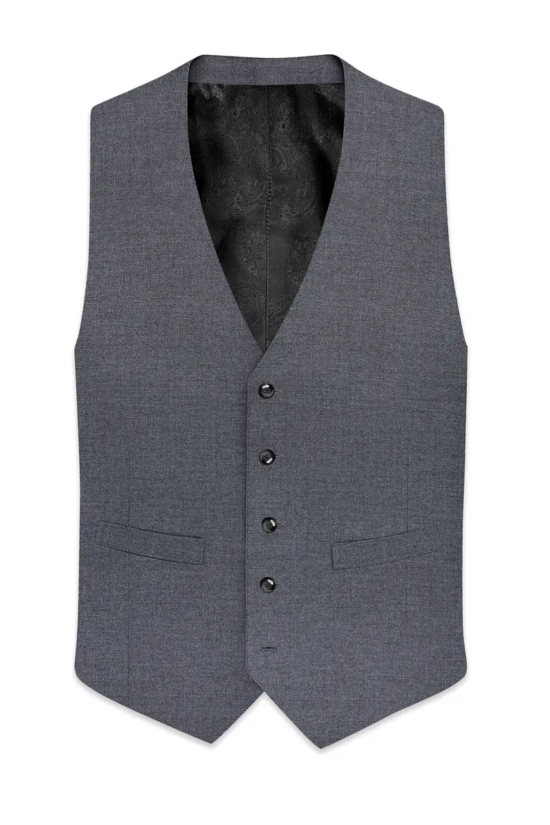 Fuscous Gray Wool Rich Waistcoat 2