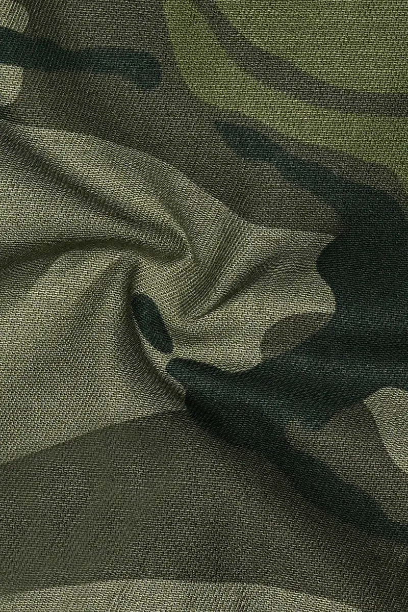 Fuscous Green With Birch Dark Green Camouflage Printed Royal Oxford Shirt 3