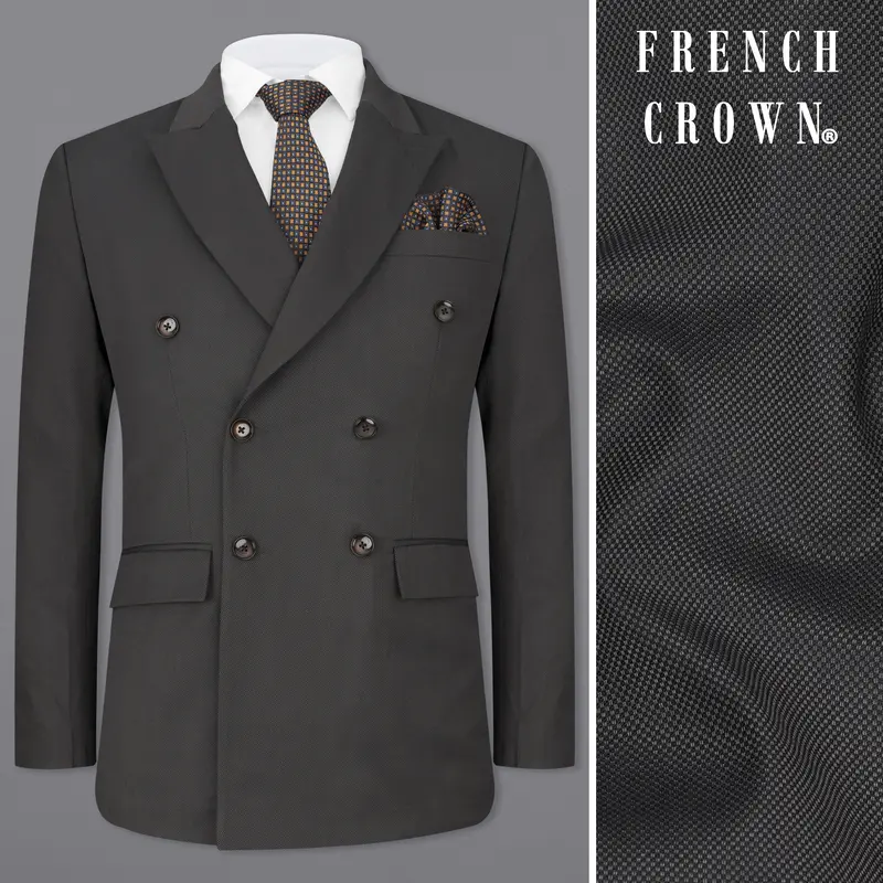 Fuscous Grey Double Breasted Blazer 1