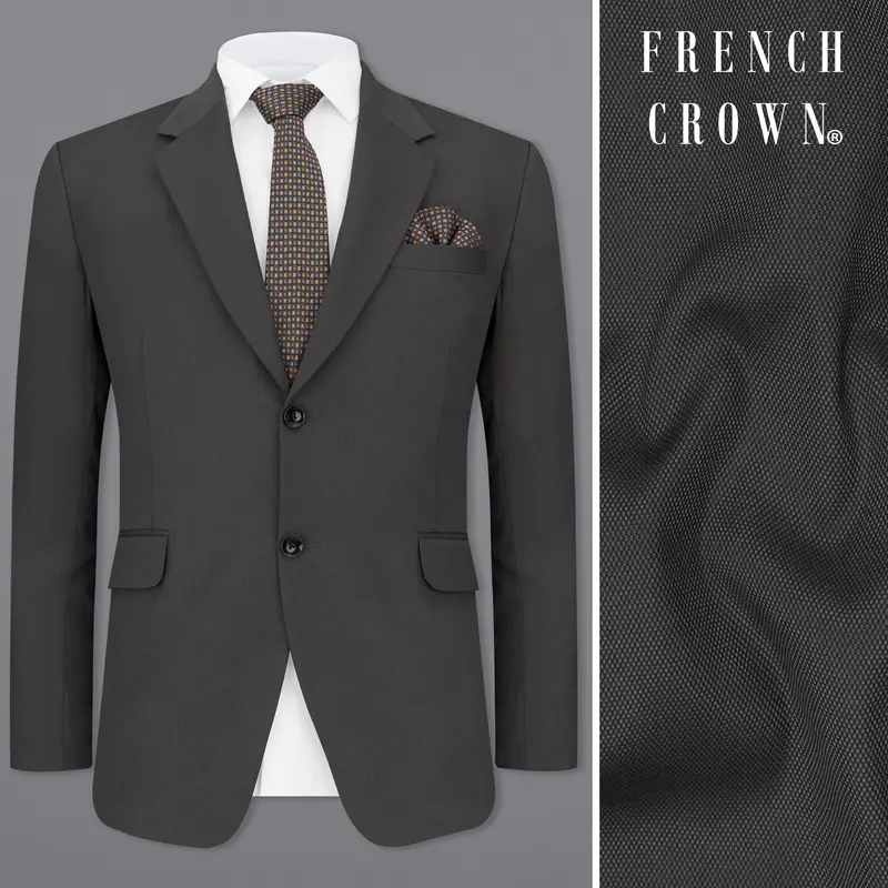 Fuscous Grey Single Breasted Blazer 1
