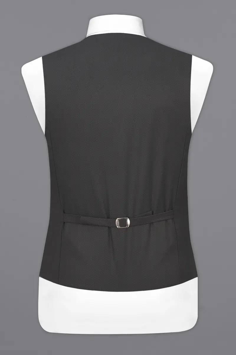 Fuscous Grey Textured Waistcoat 6