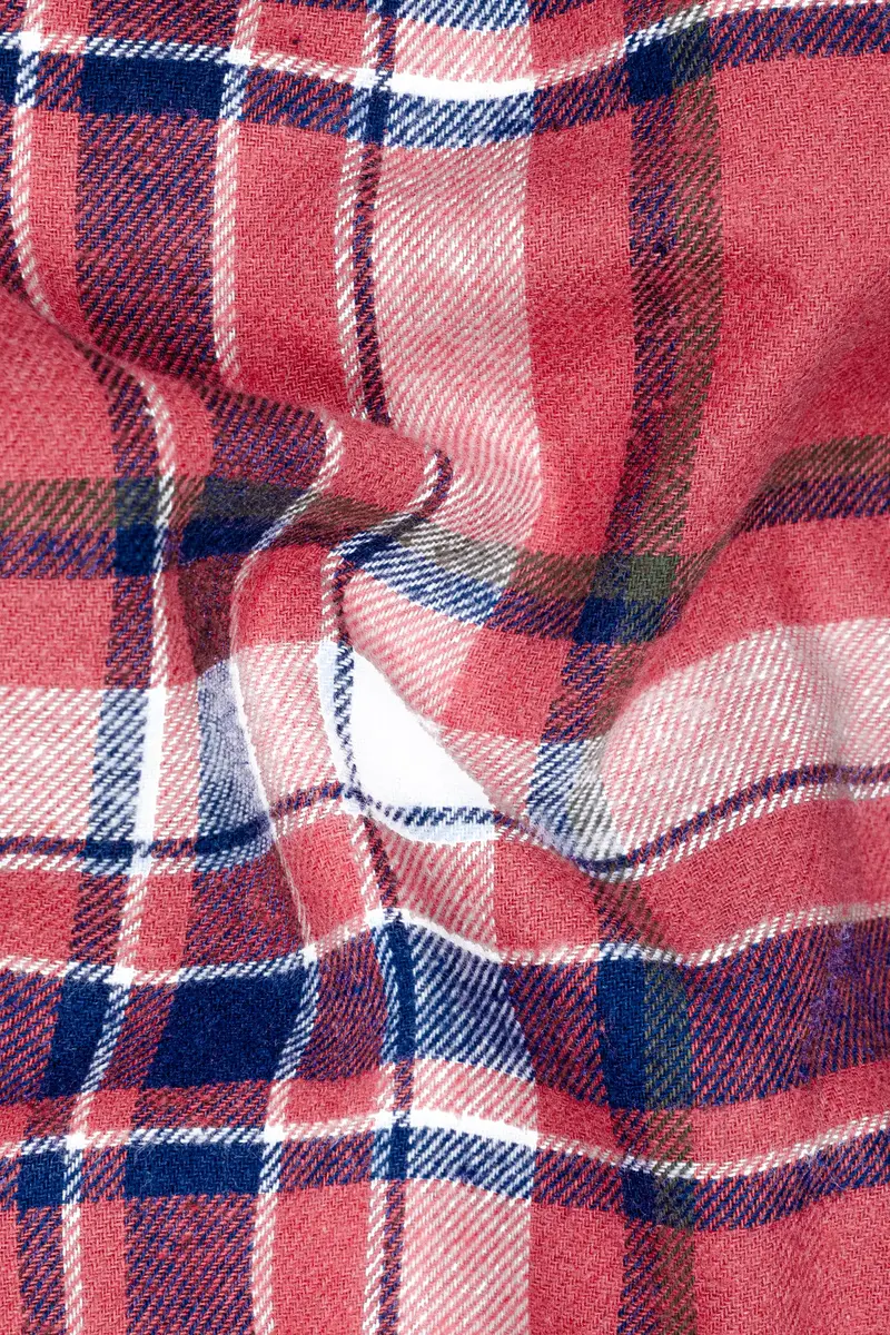 Fuzzy Wuzzy Red With Blue Plaid Flannel Shirt 3
