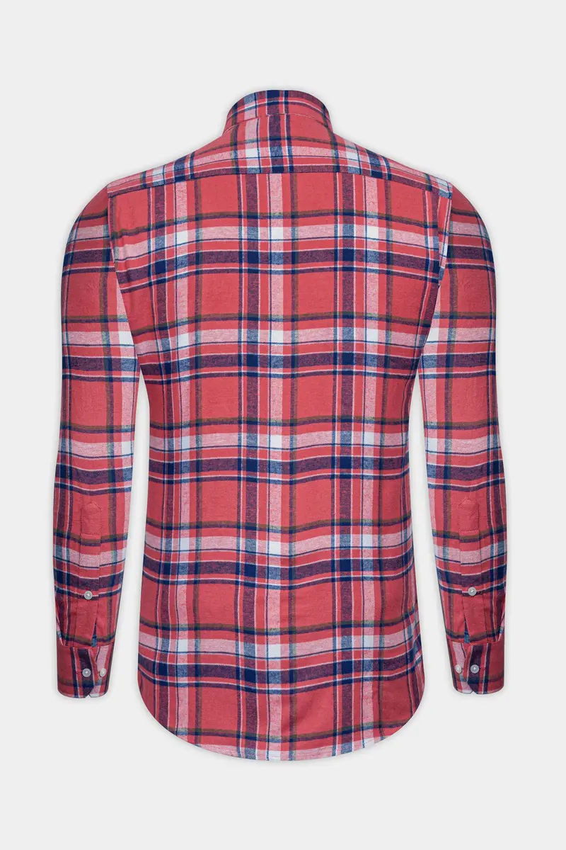 Fuzzy Wuzzy Red With Blue Plaid Flannel Shirt 6