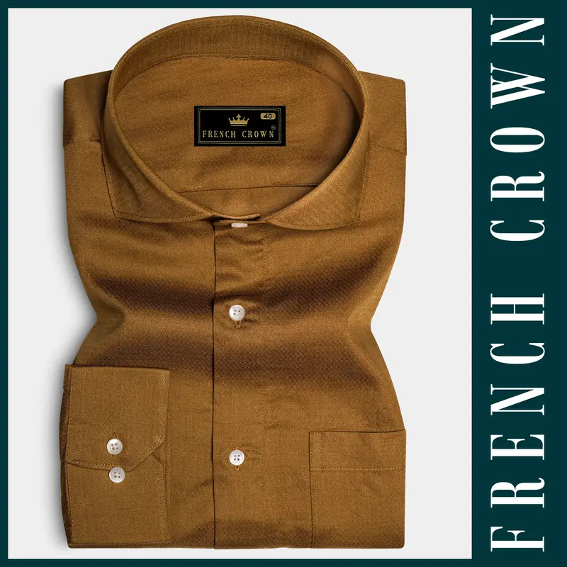 Gaelicbrown-Irish Dobby Textured Premium Giza Cotton Dress Shirt 5