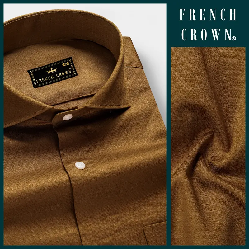 Gaelicbrown-Irish Dobby Textured Premium Giza Cotton Dress Shirt 8
