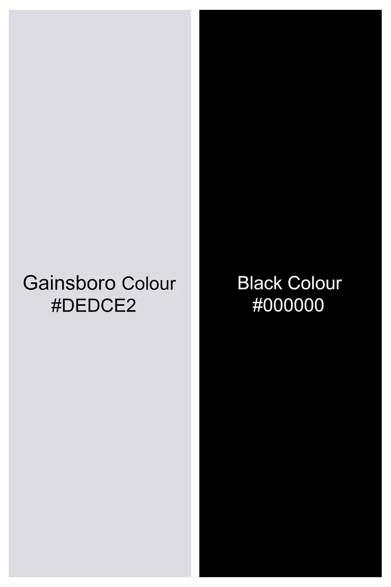 Gainsboro Gray And Black Gingham Checkered With Graph Hand Painted Premium Cotton Designer Shirt 9