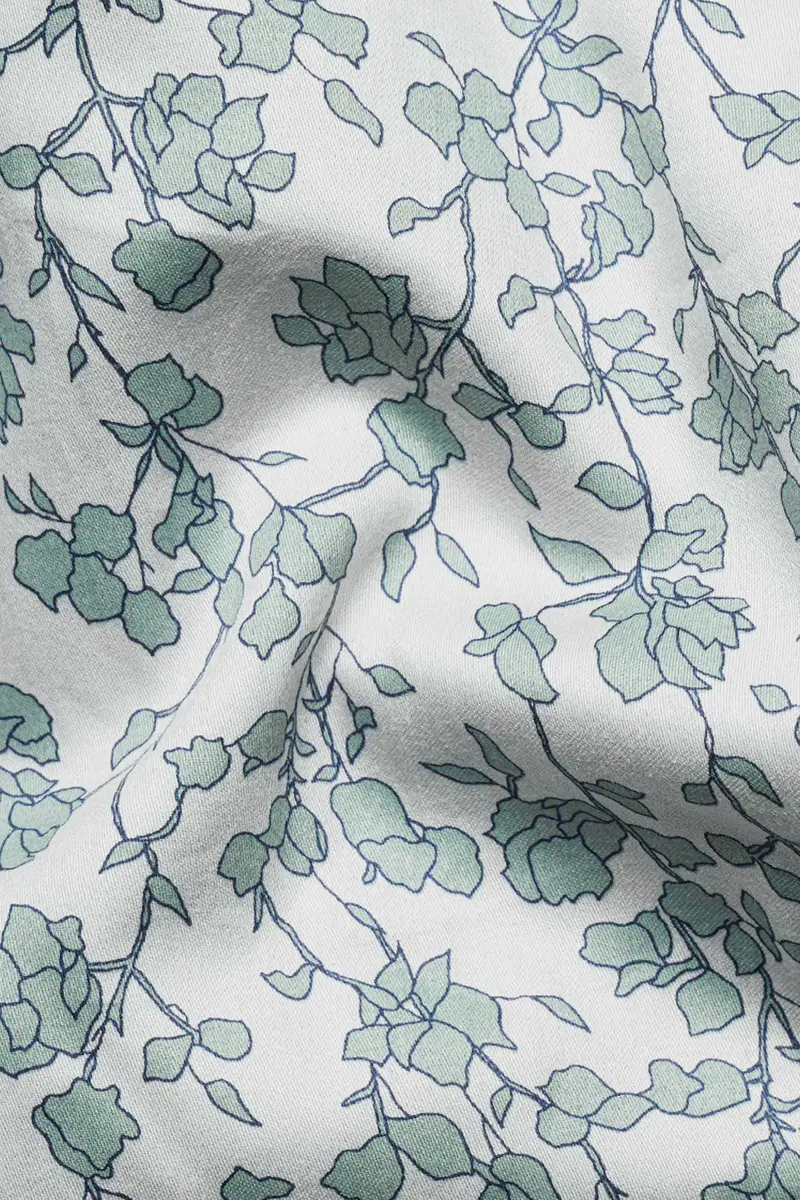 Gainsboro Gray And Tiara Green Leaves Printed With Taj Mahal Embroidered Super Soft Premium Cotton Designer Shirt 3
