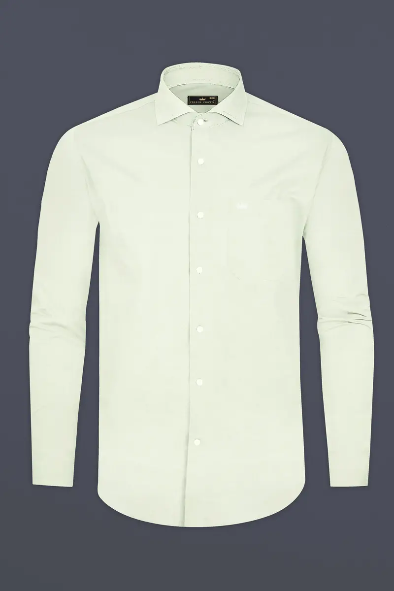Gainsboro Green Dobby Textured Premium Giza Cotton Shirt 4