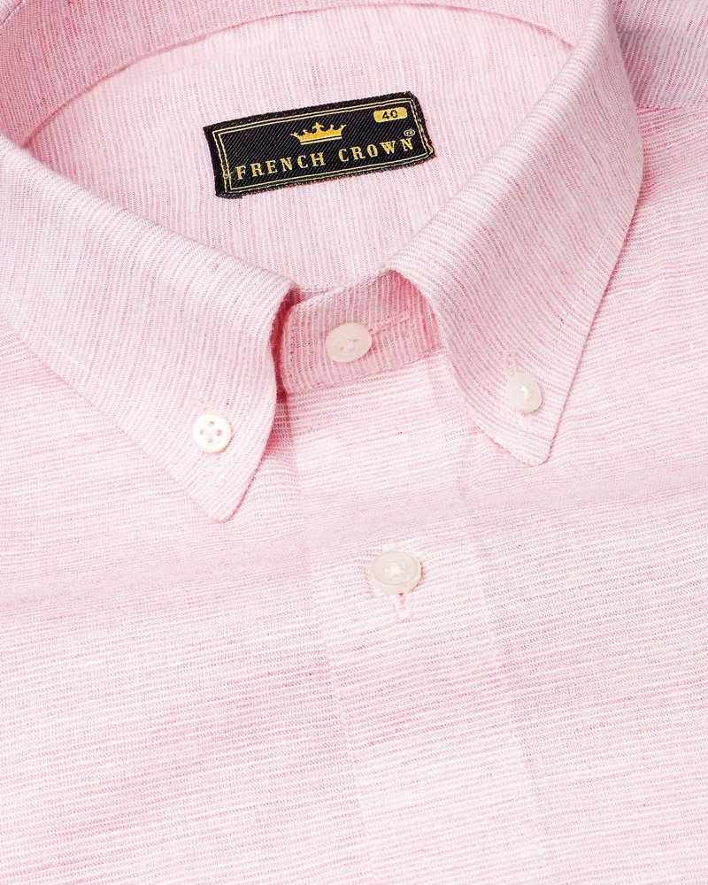 Gainsboro Pink And Bright White Chambray Shirt 1