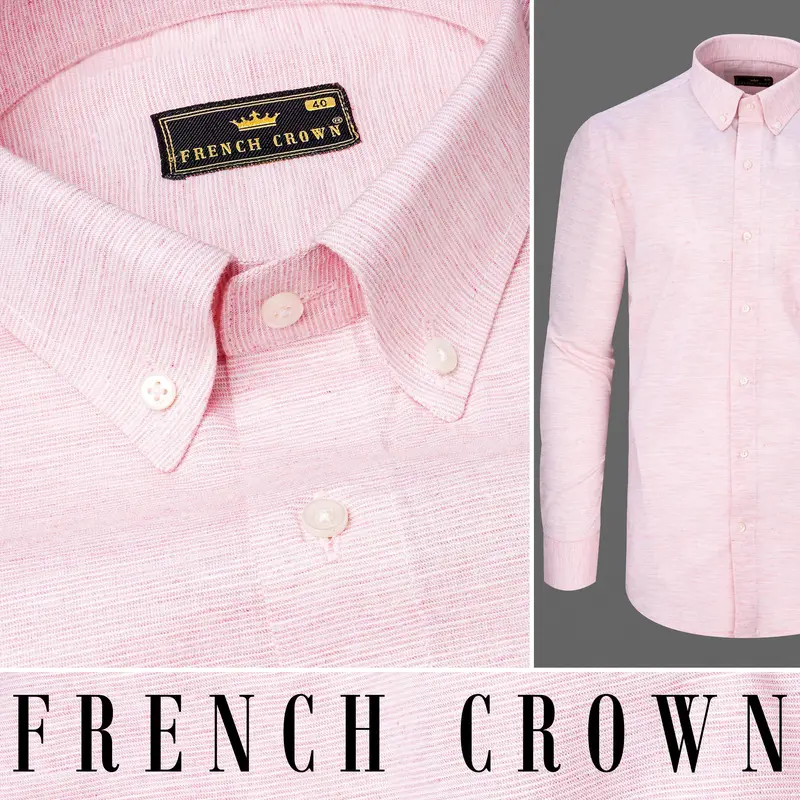 Gainsboro Pink And Bright White Chambray Shirt 10