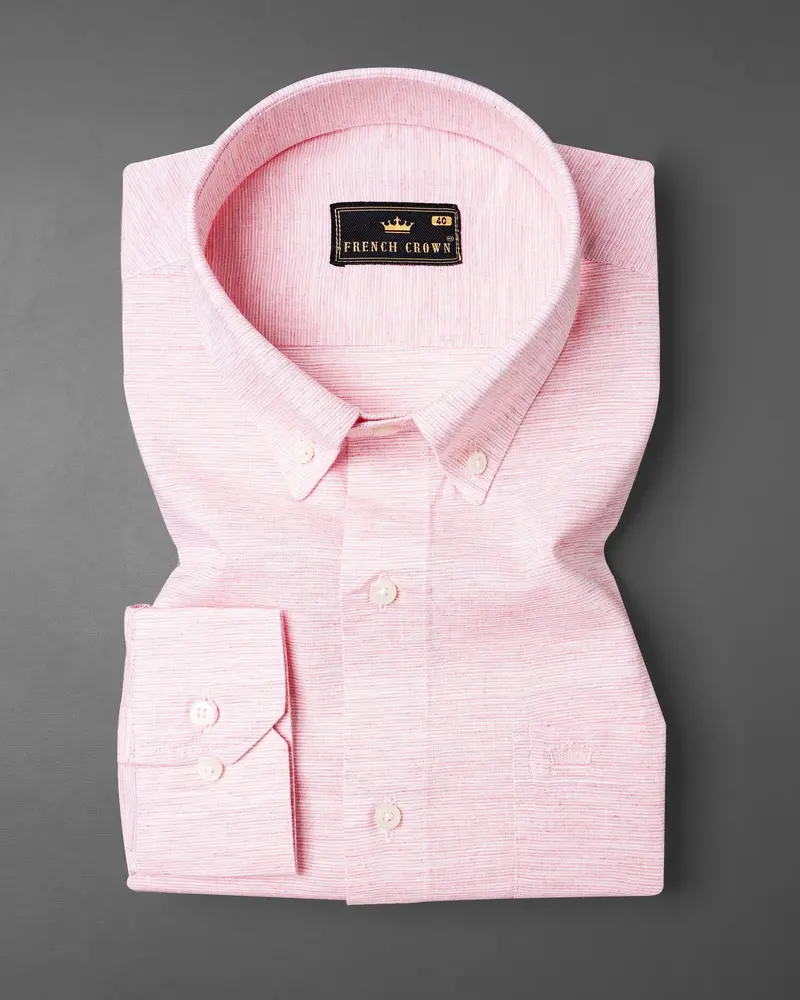 Gainsboro Pink And Bright White Chambray Shirt 3
