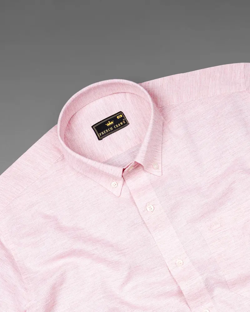 Gainsboro Pink And Bright White Chambray Shirt 4