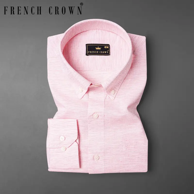 Gainsboro Pink And Bright White Chambray Shirt 7