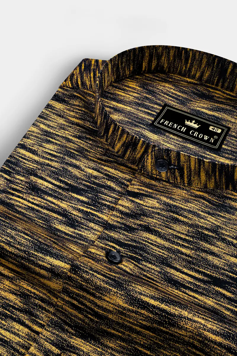 Gamboge Brown And Midnight Blue Royal Oxford Shirt 1
