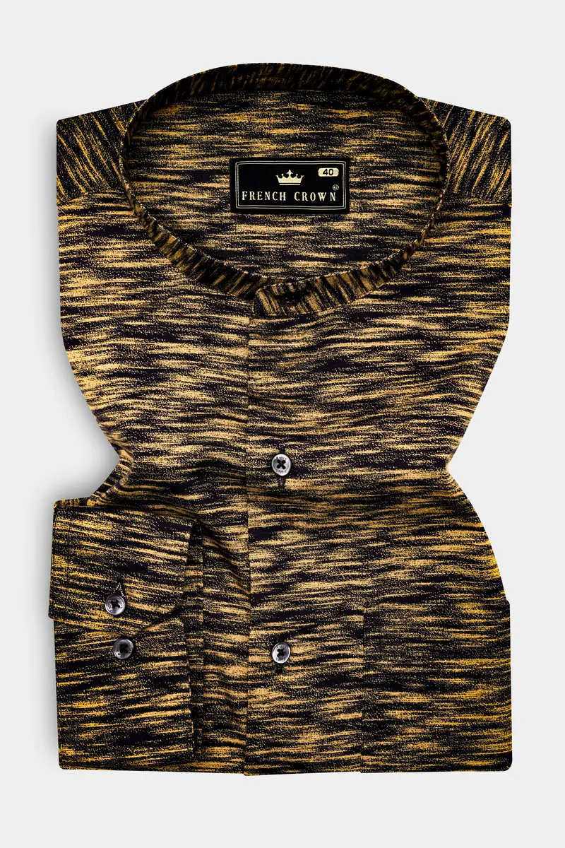 Gamboge Brown And Midnight Blue Royal Oxford Shirt 3