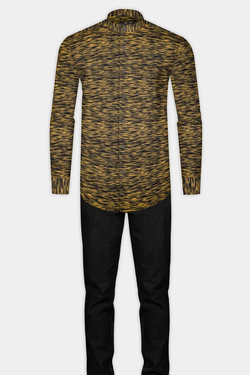 Gamboge Brown And Midnight Blue Royal Oxford Shirt 6