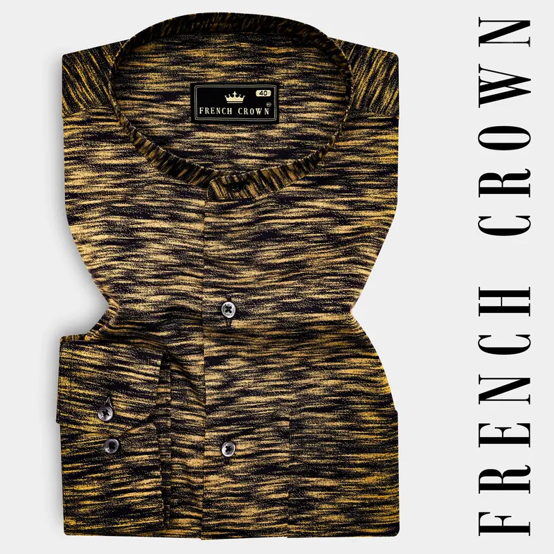 Gamboge Brown And Midnight Blue Royal Oxford Shirt 7