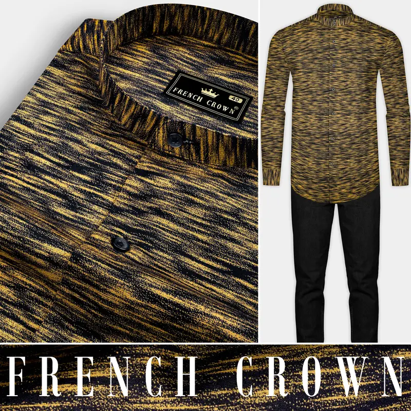Gamboge Brown And Midnight Blue Royal Oxford Shirt 8