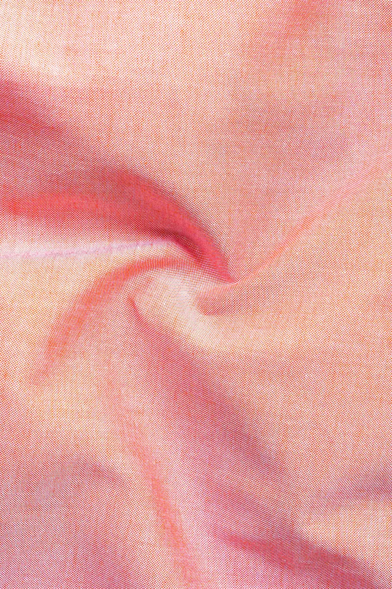 Geraldine Peach Solid Chambray Premium Giza Cotton Shirt 2
