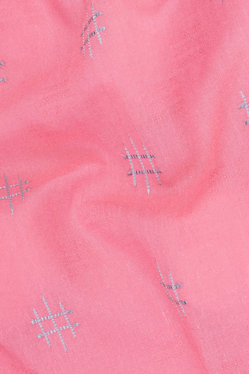 Geraldine Pink Dobby Textured Premium Giza Cotton Kurta Set 3