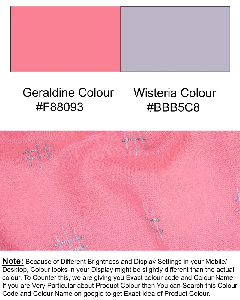 Geraldine Pink Dobby Textured Premium Giza Cotton Kurta Set 8