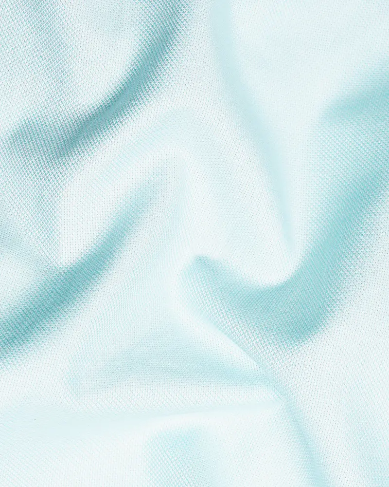Geyser Blue Dobby Textured Premium Giza Cotton Shirt 2