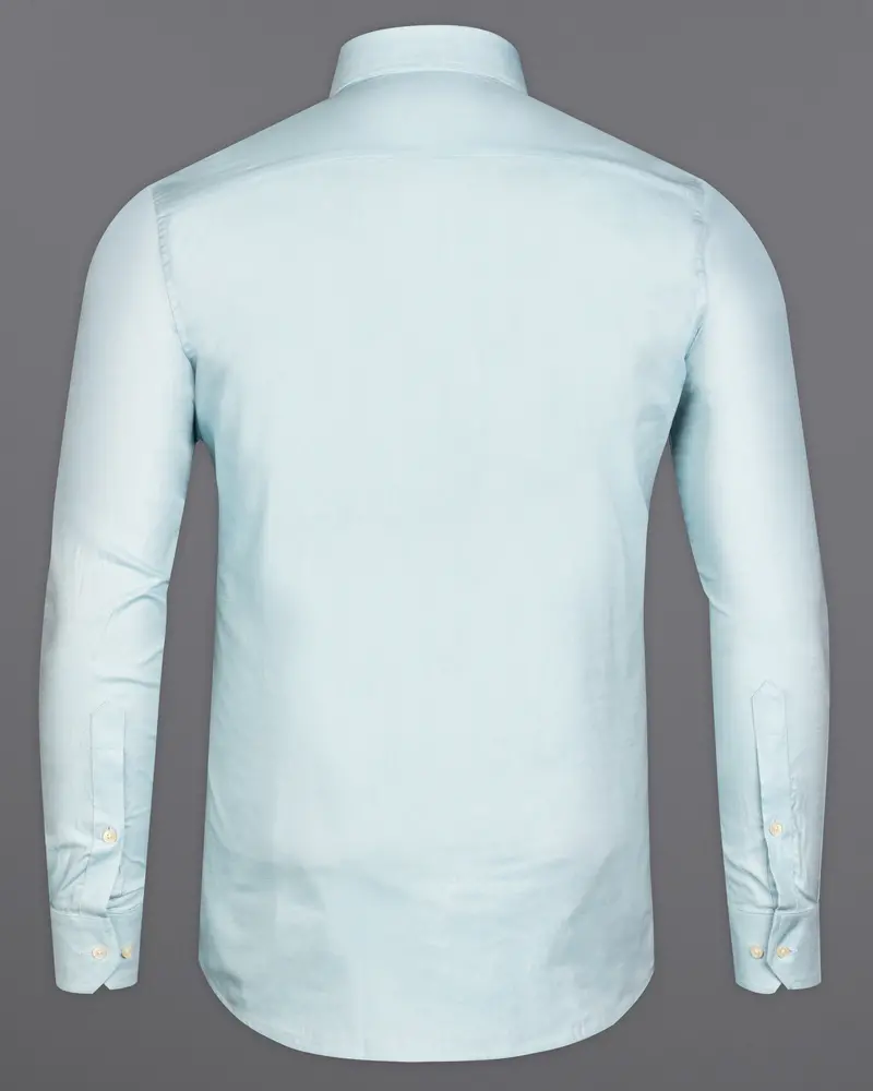 Geyser Blue Dobby Textured Premium Giza Cotton Shirt 6