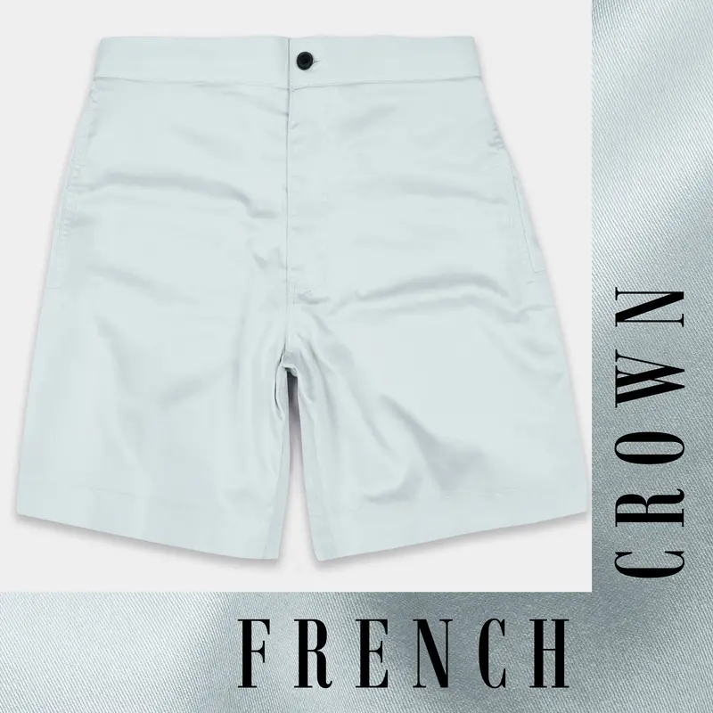 Geyser Blue Subtle Sheen Super Soft Premium Cotton Shorts 1