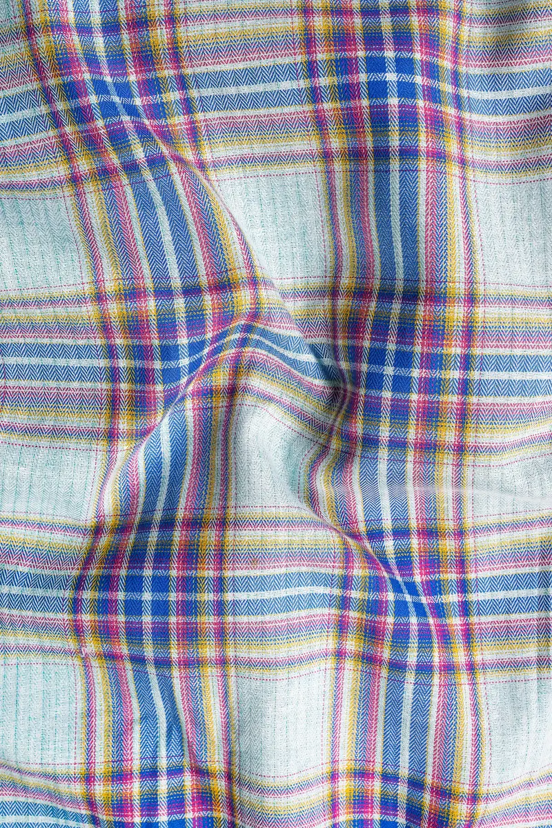 Geyser Gray Plaid And Ocean Green Plaid Herringbone Reversible Shirt 4