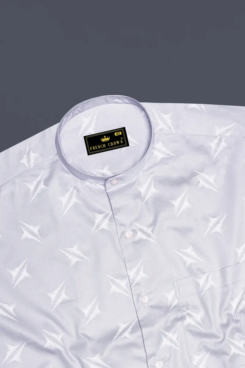 Ghost Gray And White Super Soft Premium Cotton Shirt 5