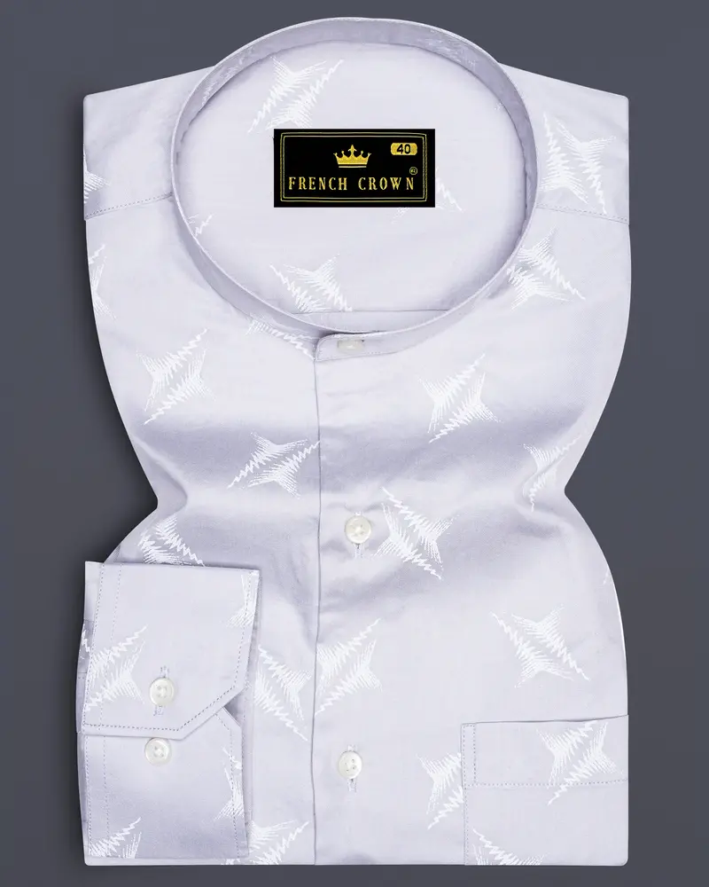 Ghost Gray And White Super Soft Premium Cotton Shirt 6