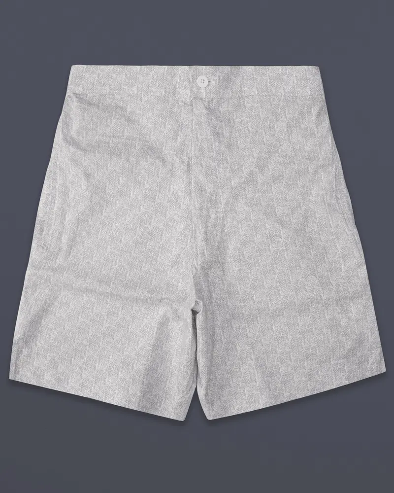 Ghost Gray Printed Subtle Sheen Super Soft Premium Cotton Shorts 1