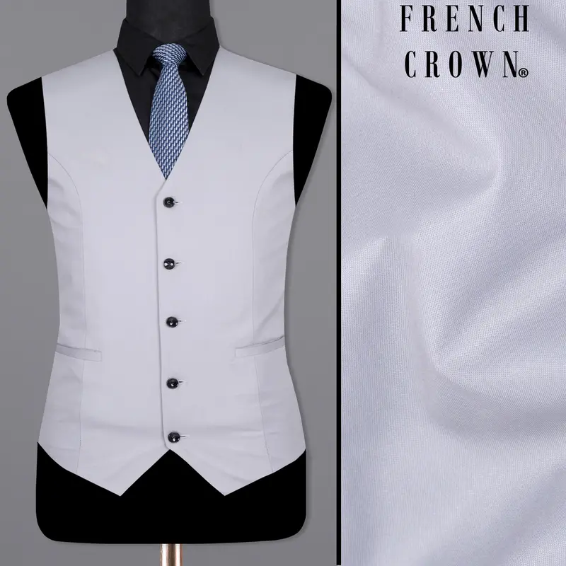 Ghost Gray Wool Rich Waistcoat 1