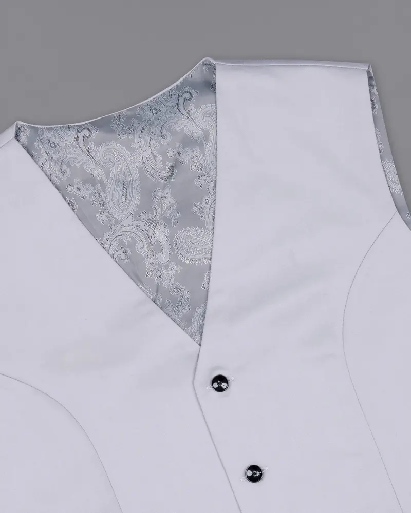 Ghost Gray Wool Rich Waistcoat 4
