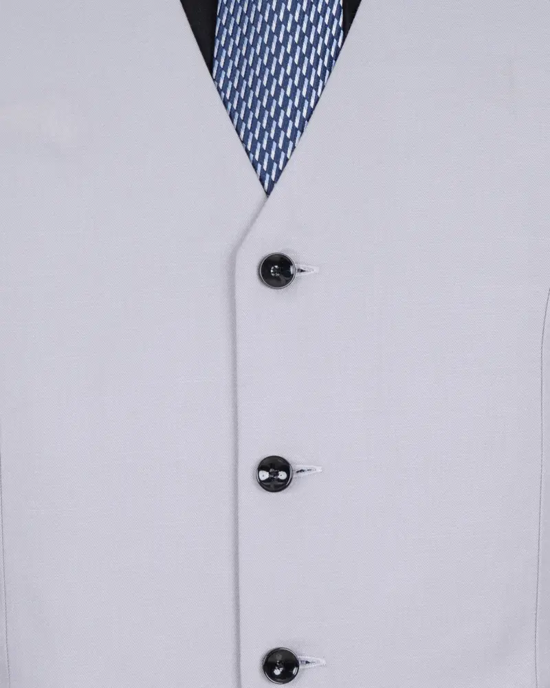 Ghost Gray Wool Rich Waistcoat 5