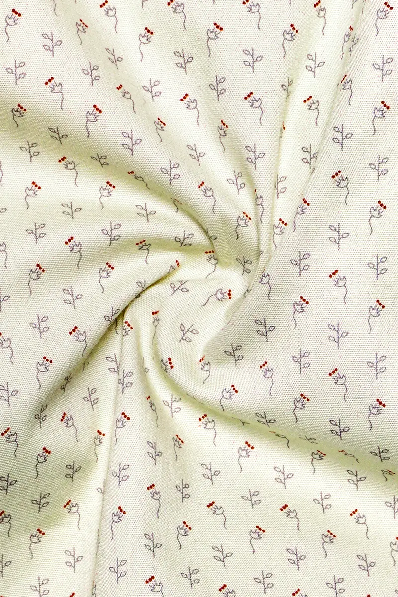 Ginger Glow-Coriander Cream Printed Super Soft Premium Cotton Dress Shirt 2
