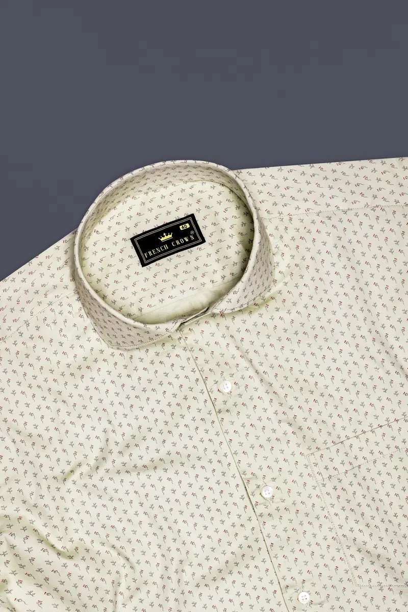 Ginger Glow-Coriander Cream Printed Super Soft Premium Cotton Dress Shirt 4
