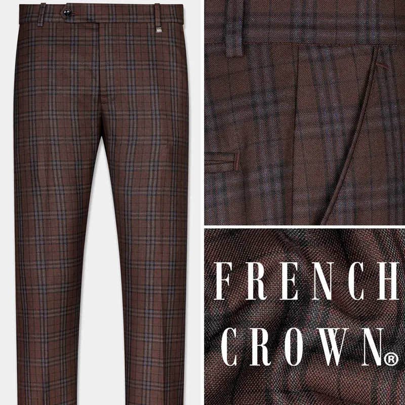 Gingerbread Plaid Wool Blend Pant 1
