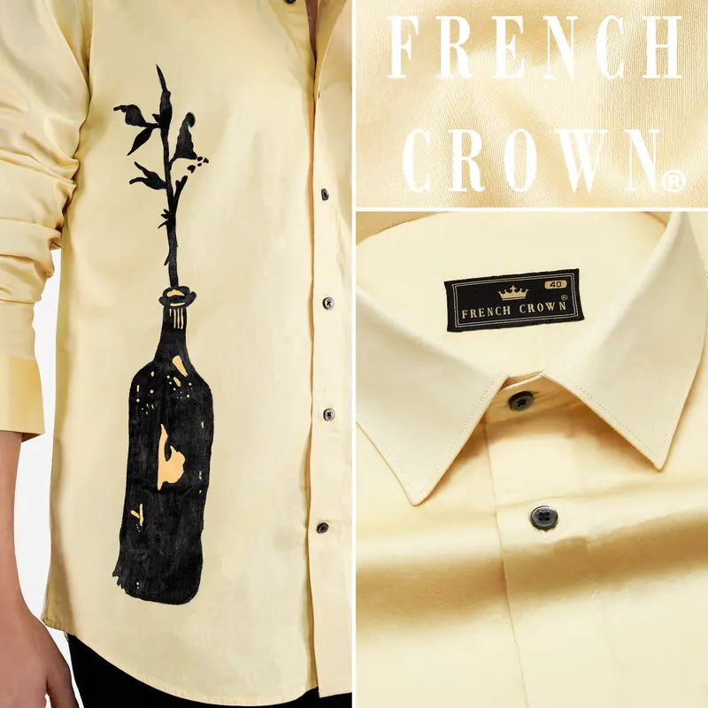 Givry Brown Hand Painted Super Soft Premium Cotton Designer Shirt 1