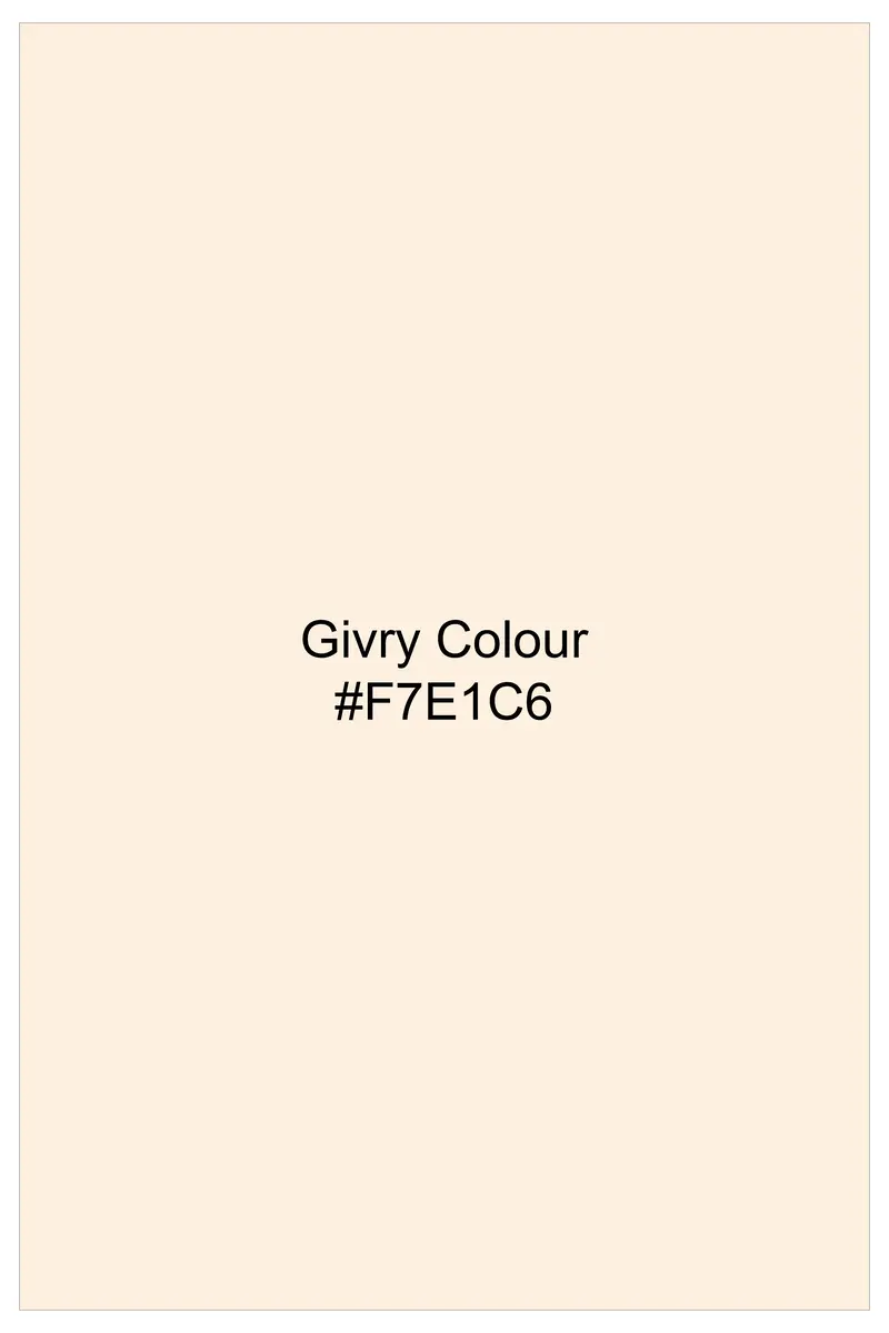 Givry Cream Jacquard Textured Premium Cotton Shirt 15