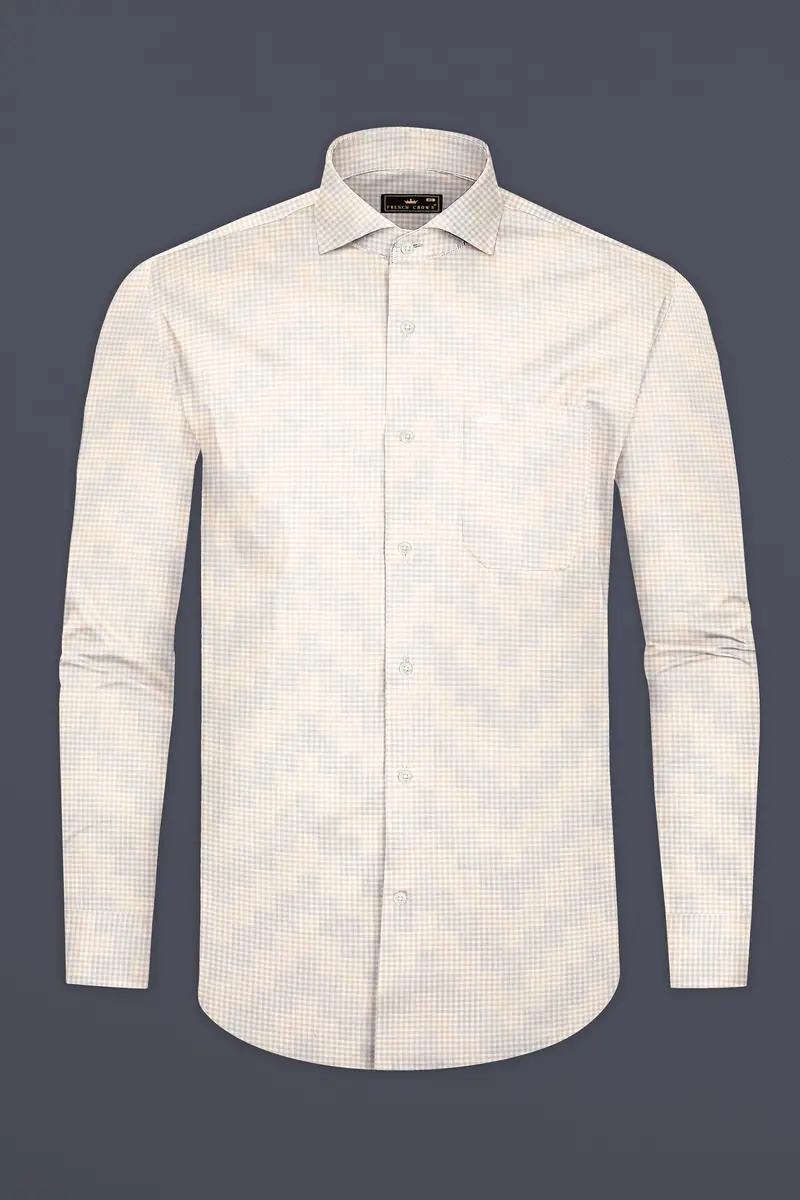 Givry Cream Jacquard Textured Premium Cotton Shirt 4