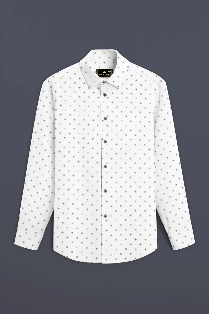 Gizapure-Bright White Dobby Textured Premium Giza Cotton Shirt 4