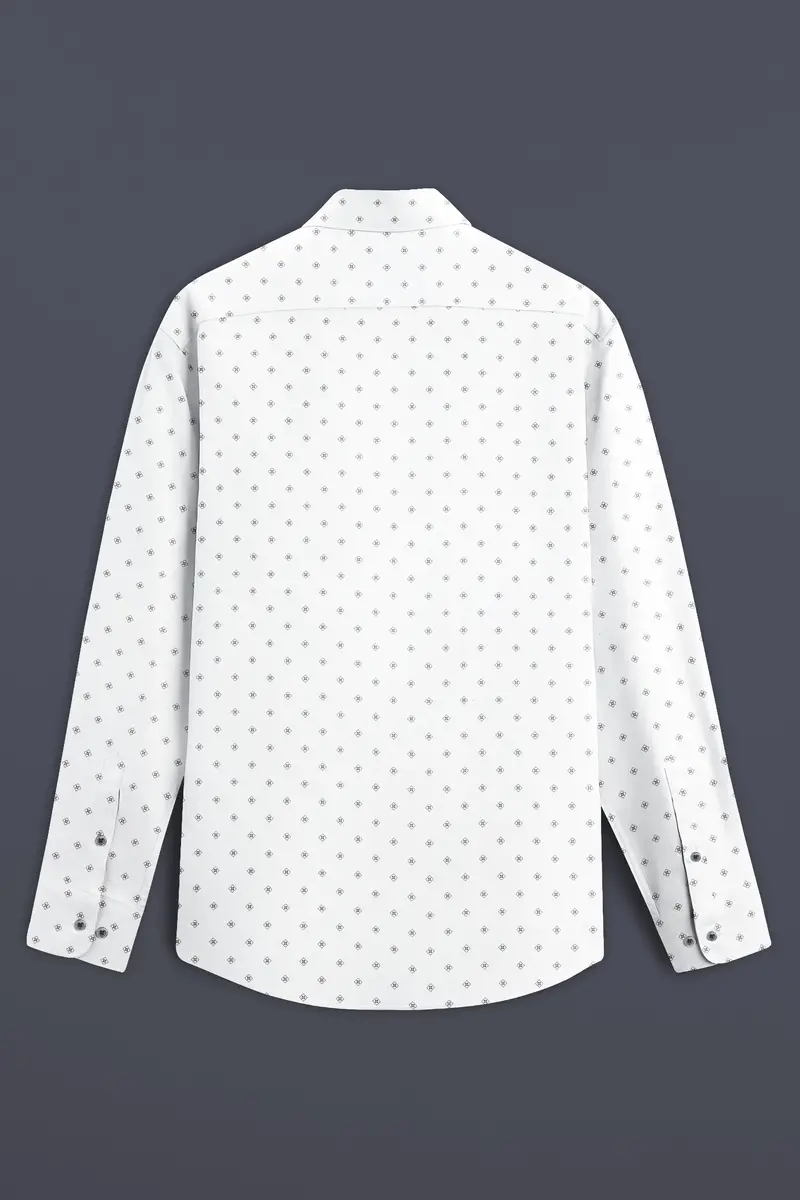 Gizapure-Bright White Dobby Textured Premium Giza Cotton Shirt 5
