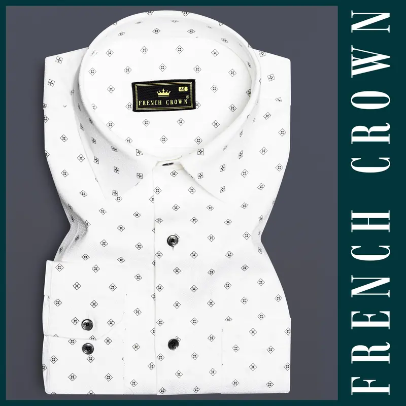 Gizapure-Bright White Dobby Textured Premium Giza Cotton Shirt 7