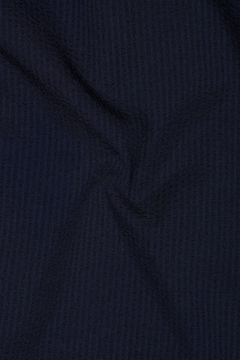 Gizora-Vulcan Blue Striped Seersucker Super Soft Giza Cotton Lounge Pant 3