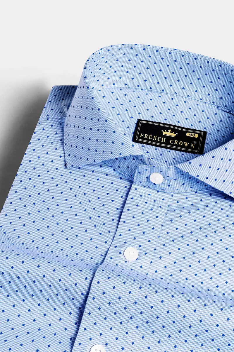 Glacier Blue And Smalt Blue Houndstooth Shirt 1