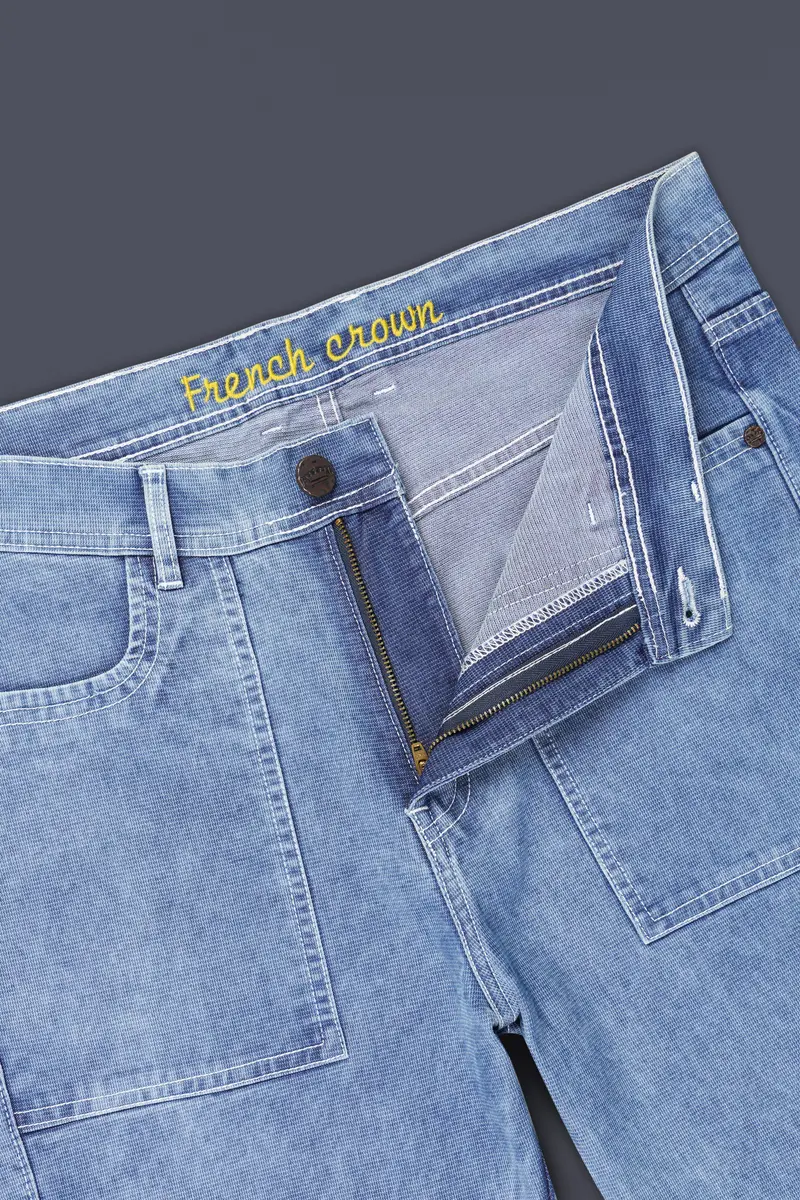 Glacier Blue Rinse Washed Cargo Denim 6
