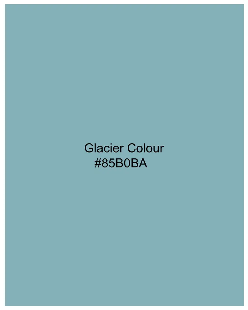 Glacier Blue Subtle Sheen Snake Pleated Super Soft Premium Cotton Tuxedo Shirt 8